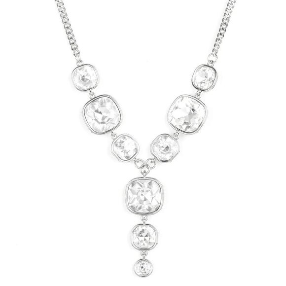 Paparazzi Jewelry Accessories - Legendary Luster - White Necklace - Vintage - Picture 2 of 6